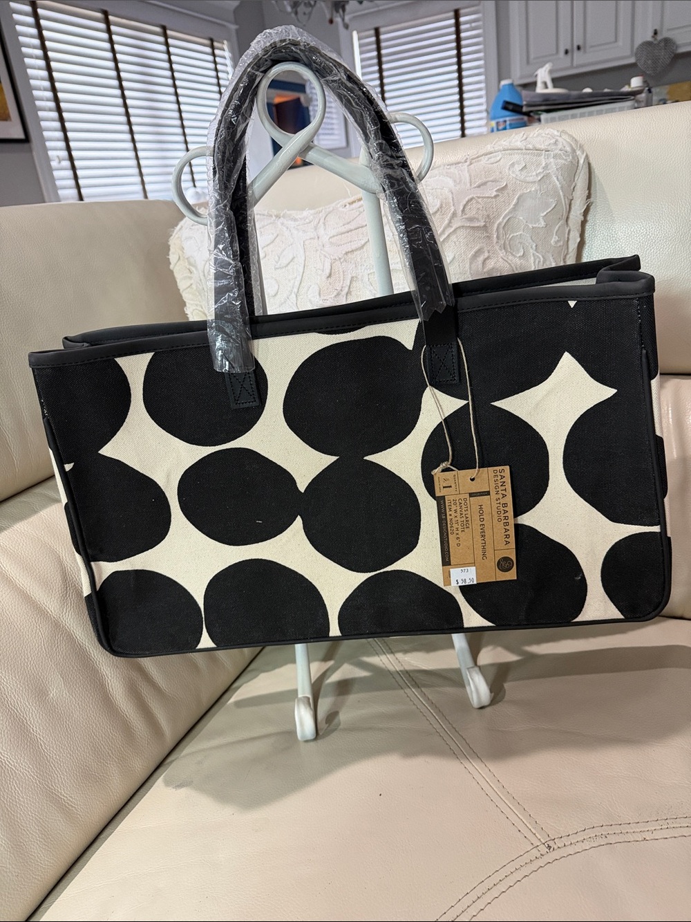 Graphic Black and White Canvas Tote Bag